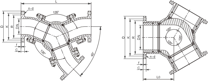 Y型三通切換閥結(jié)構(gòu)圖