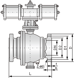 氣動(dòng)切斷球閥結(jié)構(gòu)圖