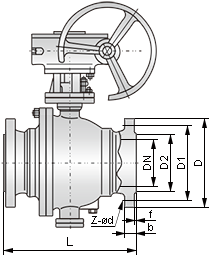 美標(biāo)固定球閥結(jié)構(gòu)圖